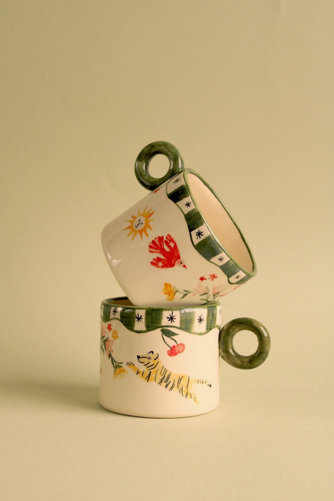 Pocillo “El Amor” con plato verde